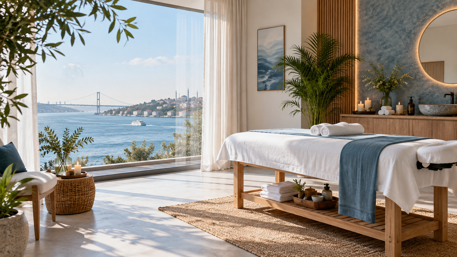 Premium masaj odası atmosferi